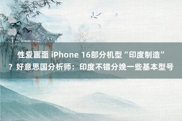 性爱画面 iPhone 16部分机型“印度制造”？好意思国分析师：印度不错分娩一些基本型号