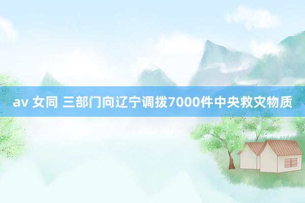 av 女同 三部门向辽宁调拨7000件中央救灾物质