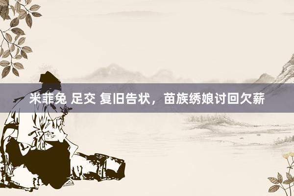 米菲兔 足交 复旧告状，苗族绣娘讨回欠薪