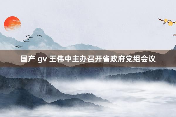 国产 gv 王伟中主办召开省政府党组会议